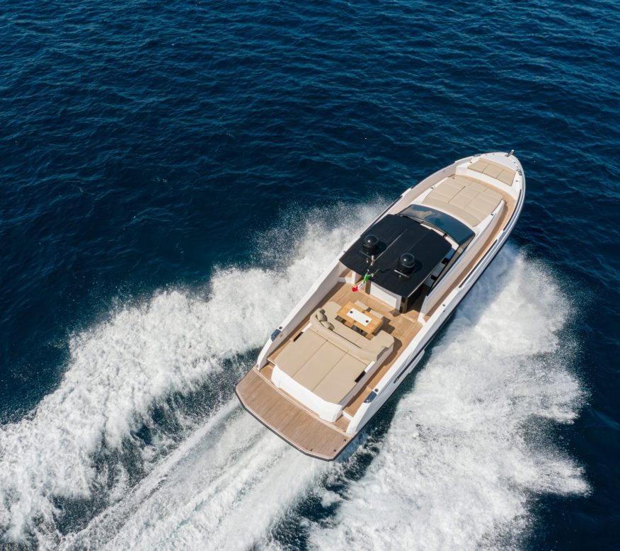 Aerial,View,Of,A,Luxury,Yacht,In,The,Mediterranean,Sea.